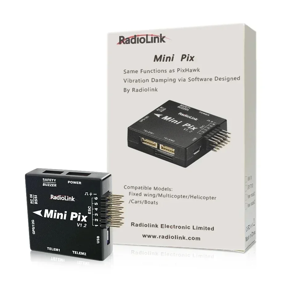 Radiolink Mini PIX V1.2 FC - متوافق مع Pixhawk، يدعم نظام تحديد المواقع M10N/TS100/SE100، لطائرات FPV والطائرات والطائرات