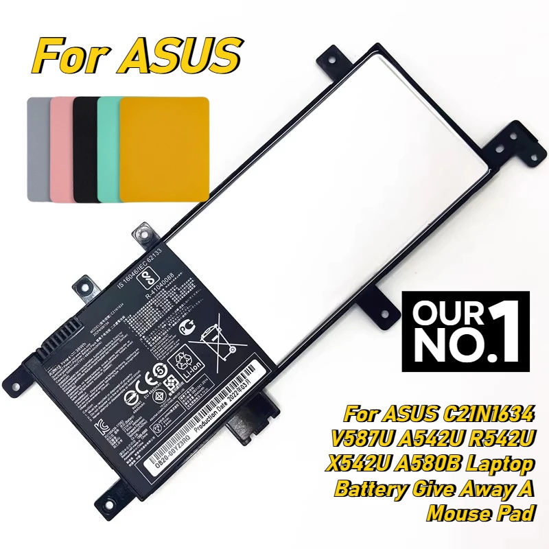 

Для ASUS C21N1634 V587U A542U R542U X542U A580B аккумулятор для ноутбука, коврик для мыши