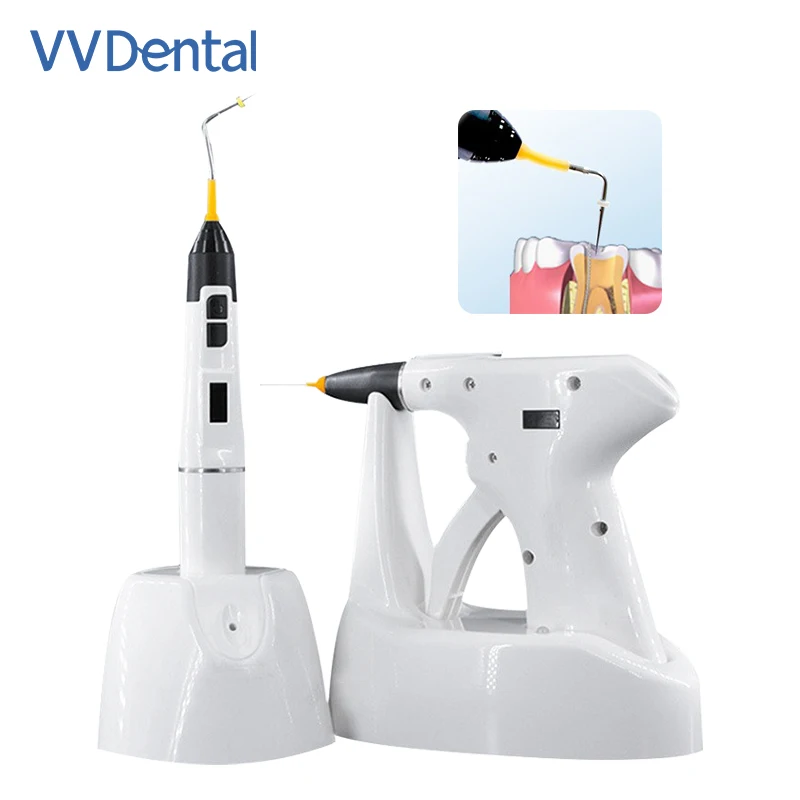 VV Dental Endodontic Gutta-percha Obturation Gun System Heating Temperature Pen Tips Wireless Dentist handle 3D Filling Tool