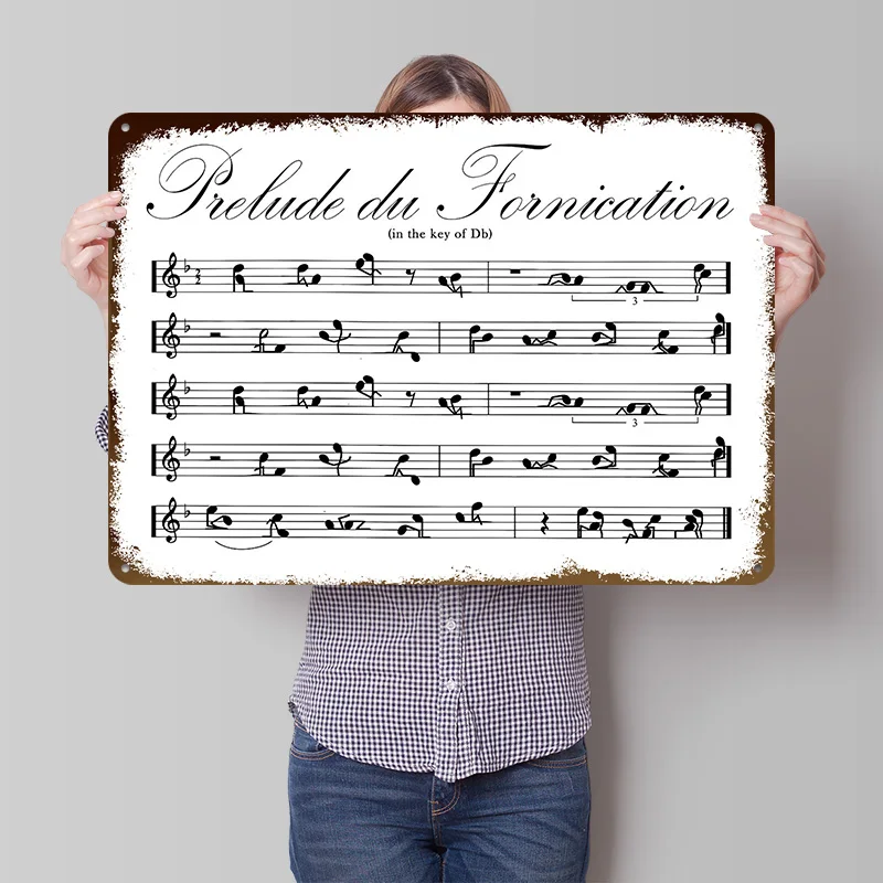 Funny Meme Sheet Music Metal Poster Customized Wall Art Retro Vintage Tinplate Signs for Bedroom Decoration Gaming Custom Plate