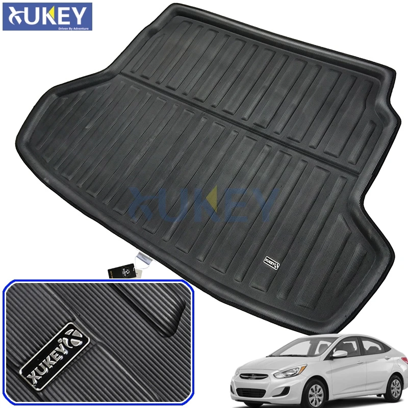 Mata bagażnika Taca bagażnika Dywan podłogowy do Hyundai I25 Accent Blue Verna Solaris Sedan 2011 2012 2013 2014 2015 2016 2017