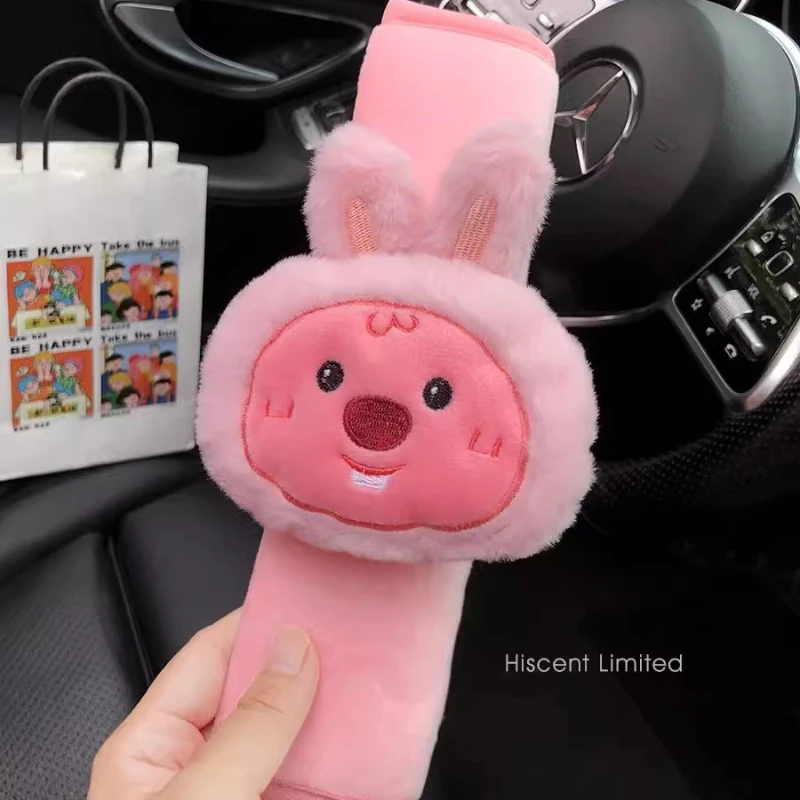 Cartoon cute little beaver Loopy plush doll creative car seat belt shoulder protector decoration birthday gift car accessory view 3