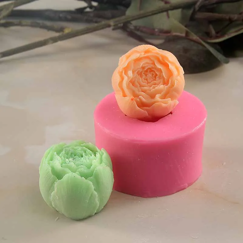 Austin Flower Silicone Candle Molds 3D Mini Rose Flower Fragrance Gypsum Resin Soap Making DIY Chocolate Ice Cake Baking Mold