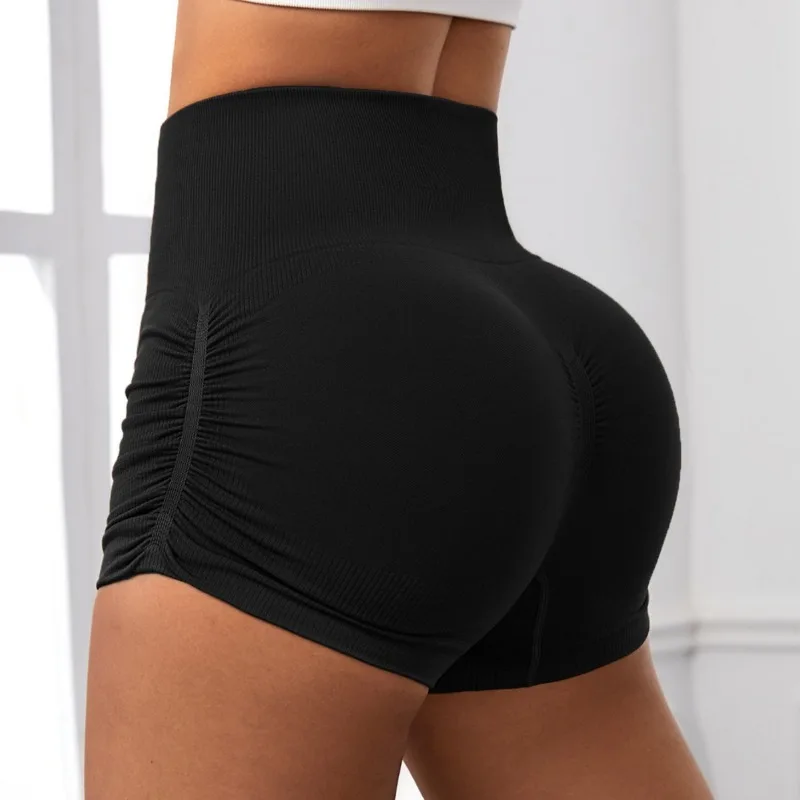 Women Summer Sports Shorts Seamless High Waist Shorts Gym Running Cycling Stretchy Shorts Sexy Hip Liftting Three Point Pants