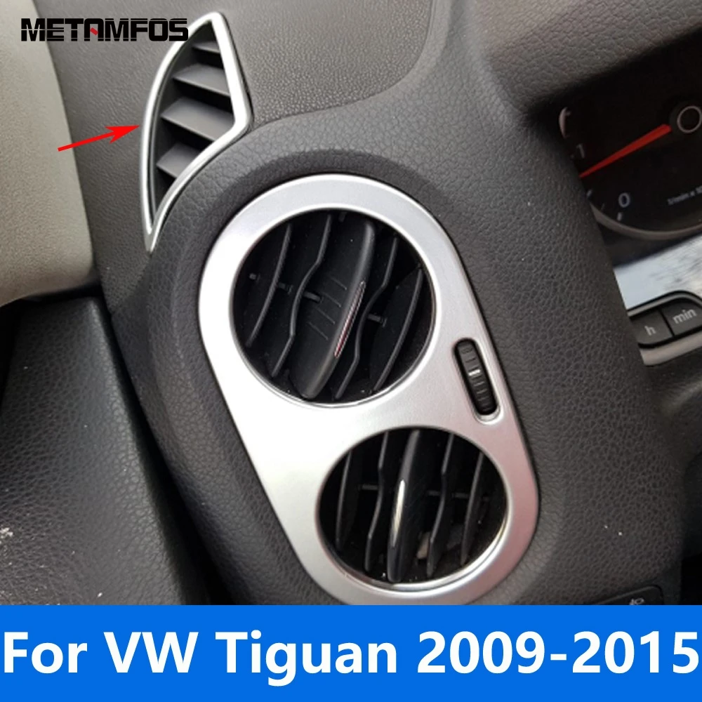 For VW Volkswagen Tiguan 2009-2013 2014 2015 Matte Front Upper Air Conditioner Vent Outlet Cover Trim Accessories Car Styling