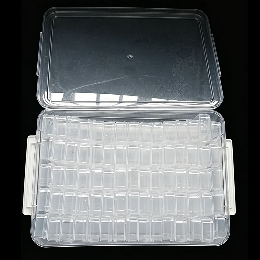 75 Grids DIY Diamond Painting Transparent Plastic Storage Box, Art Embroidery Jewelry Accessories Box, For Diamond Painting