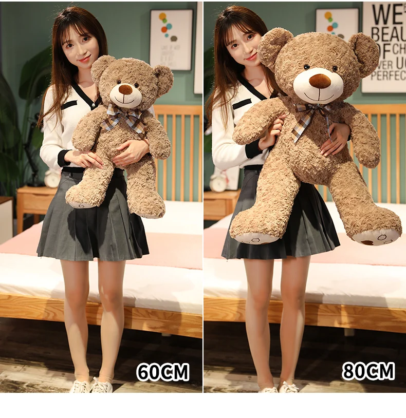 35/50/60CM Nette Klassische Teddybär Plüsch Spielzeug Kawaii Fliege Bär Plushie Kissen Gefüllte Weiche Puppen für Kinder Mädchen Liebhaber Geschenke – Detail 2