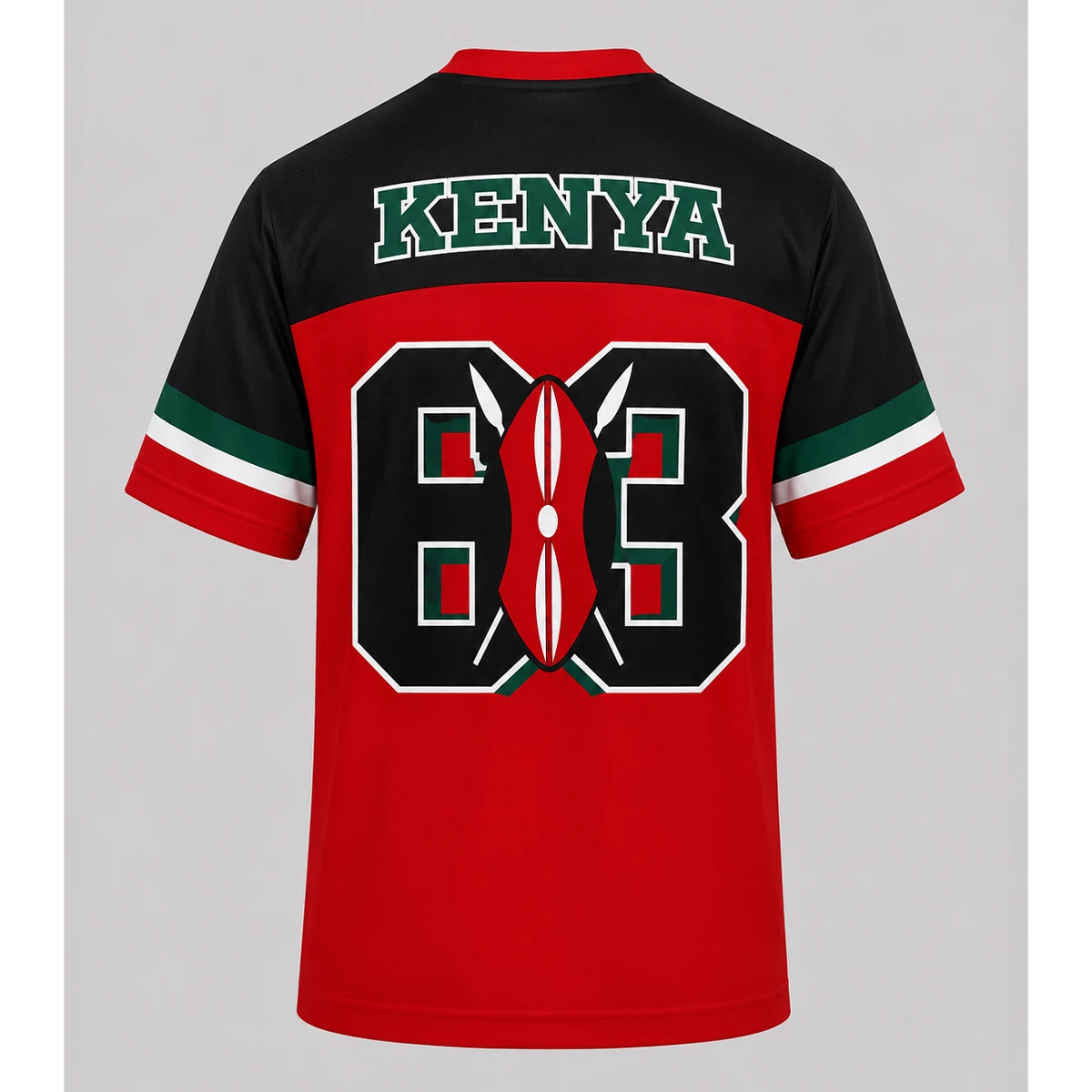Herren Kurzarm Hip-Hop Street Style Kenia V-Ausschnitt T-Shirt mit Nummern-Print, Loose Fit, Sommer-Oberteil, Modische Neuerscheinung – Detail 7