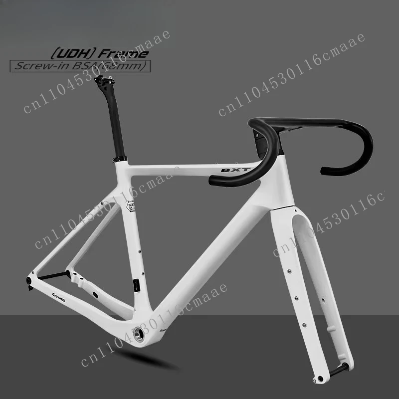 Carbon Gravel Bike Frame New 700C*45C Big Size With Full Hidden Cable Routing Factory Wholesale OEM Gravel Bicycle Frameset