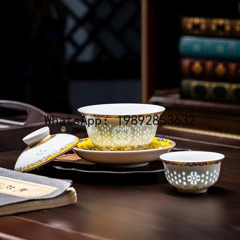 

x-14 ceramic tea set exquisite porcelain covered bowl tea set