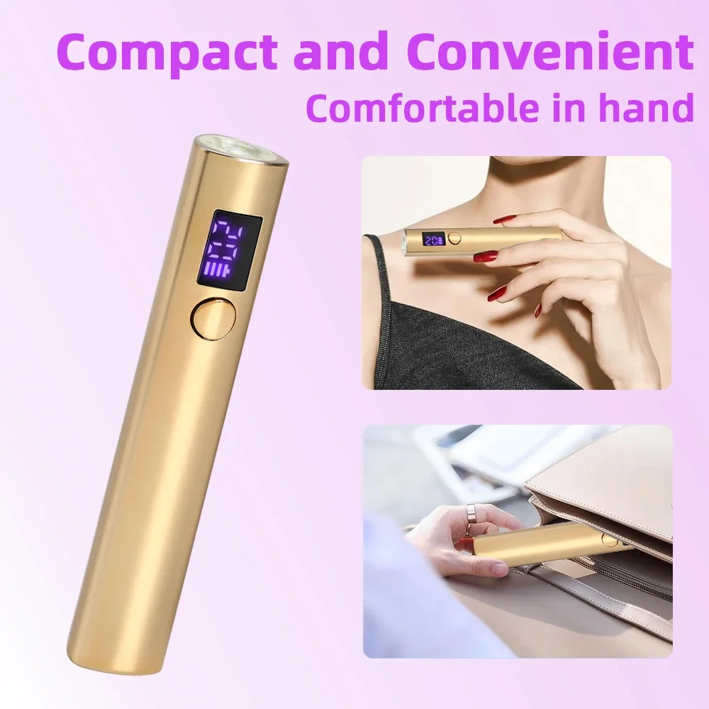 Handheld UV LED Nail Lamp, Nail Dryer Light para cura de todo o gel polonês, Recarregável de secagem rápida Manicure Lâmpada, Nail Art Tools