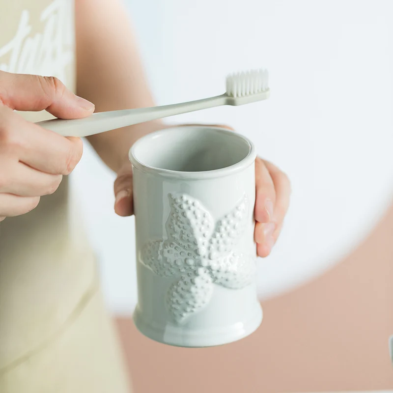 Starfish Shell Shape Bathroom Accessories Kit White Ceramics Soap Dish Liquid Dispenser Shower Gel Bottle Bathing Set Bathroom P