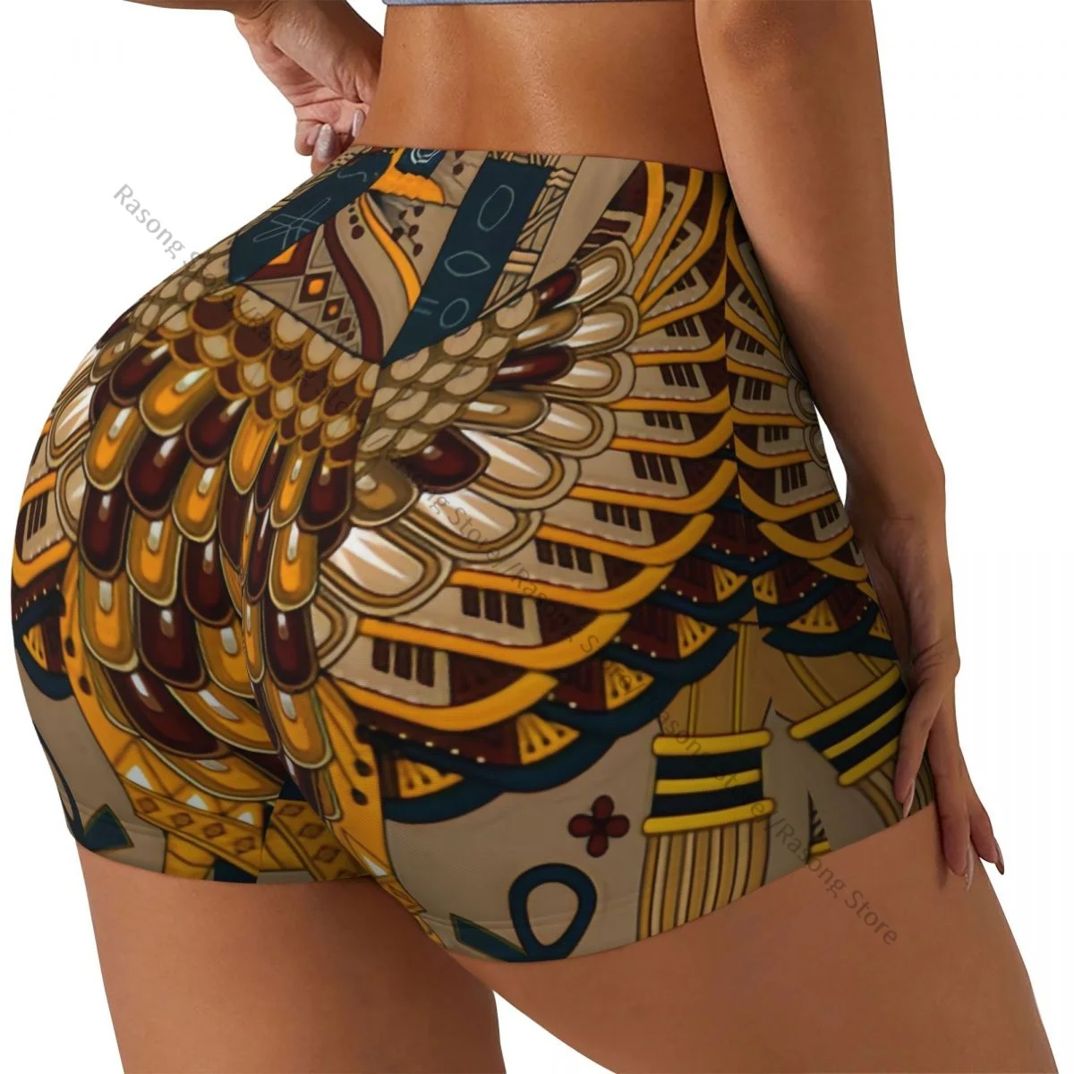 Push Up Short Elasticity Scrunch Butt Elegant Eagle In Egypt Style Running Shorts Sports Shorts Womens Clothes Gym