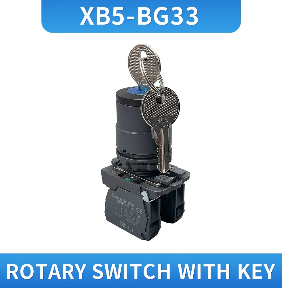 XB5-AG21 XB5-AG33; Bring Key Two File Selector Button Choice Button Switch Open Hole 22mm Zbe -10