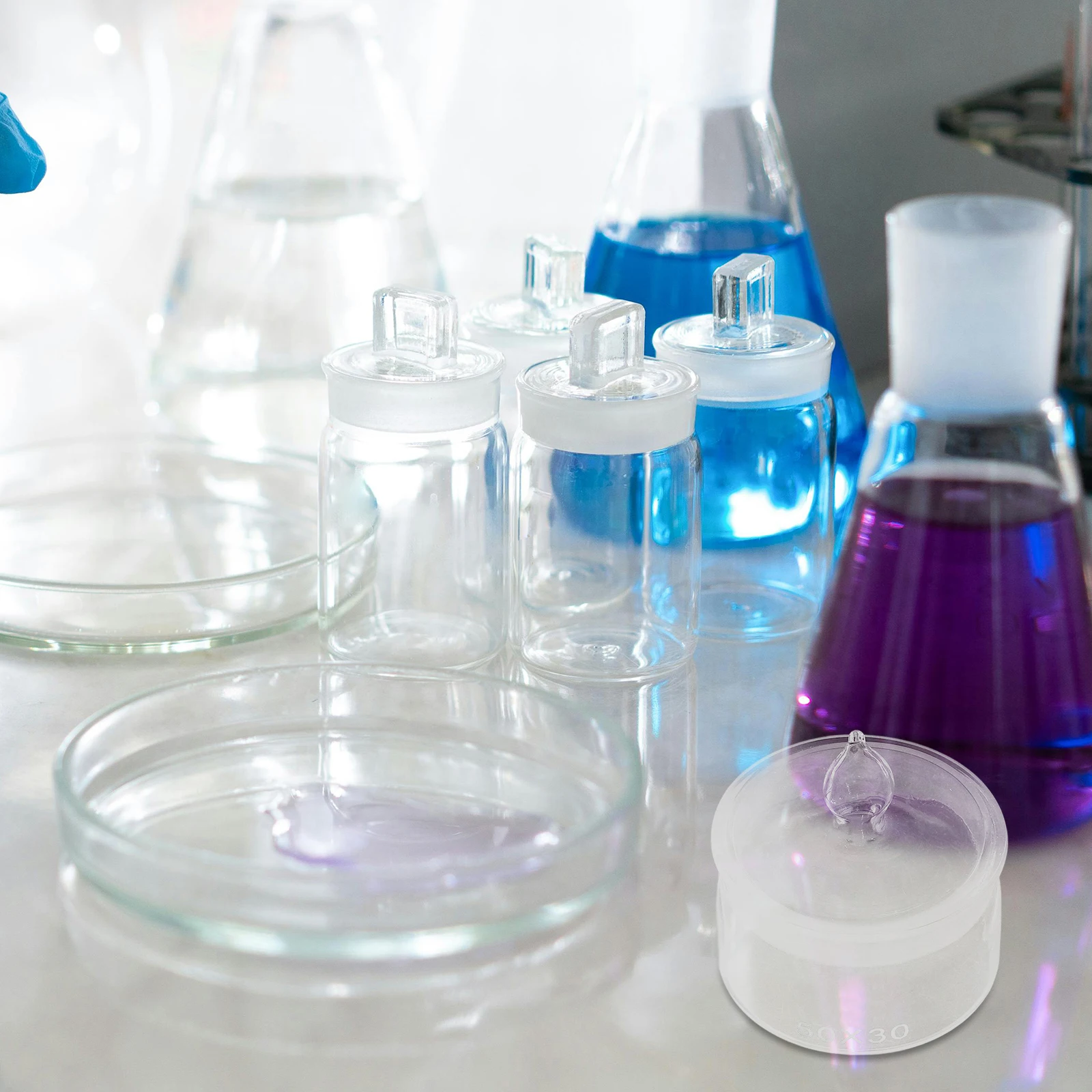 

2Pcs Laboratory Weighing Bottles Glass Sampling Jars Experimental Holder for Chemical Use Experiment Weighing Bottles