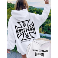 West Coast Choppers Cross Logo Graphic Printred Hoodie Men's Fleece Cotton Sweatshirt Men Women Fashion Vintage Clothes Hoodies