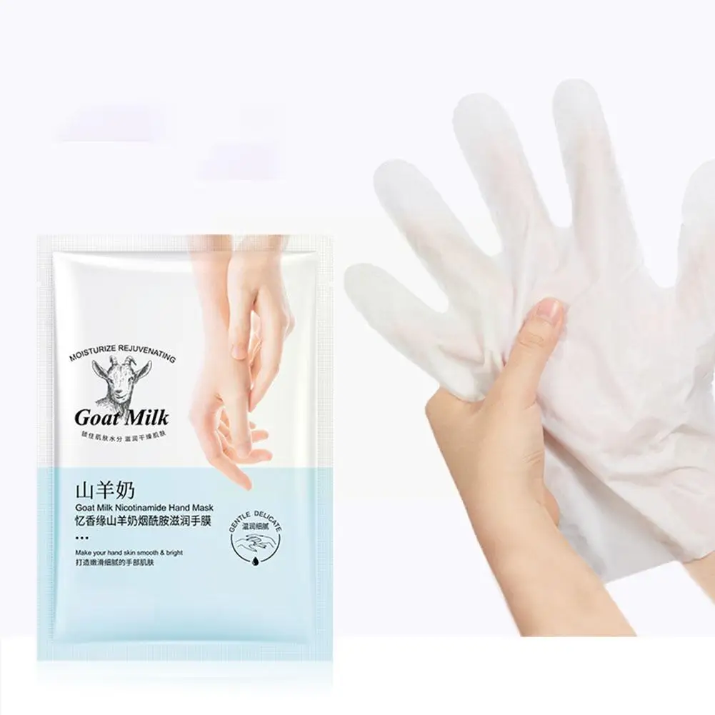 Geitenmelk Nicotinamide Vochtinbrengende Handmasker Hydraterend Masker Anti-Drogen Exfoliërend 1 Paar Handverzorging Hand Hydraterende L7e3