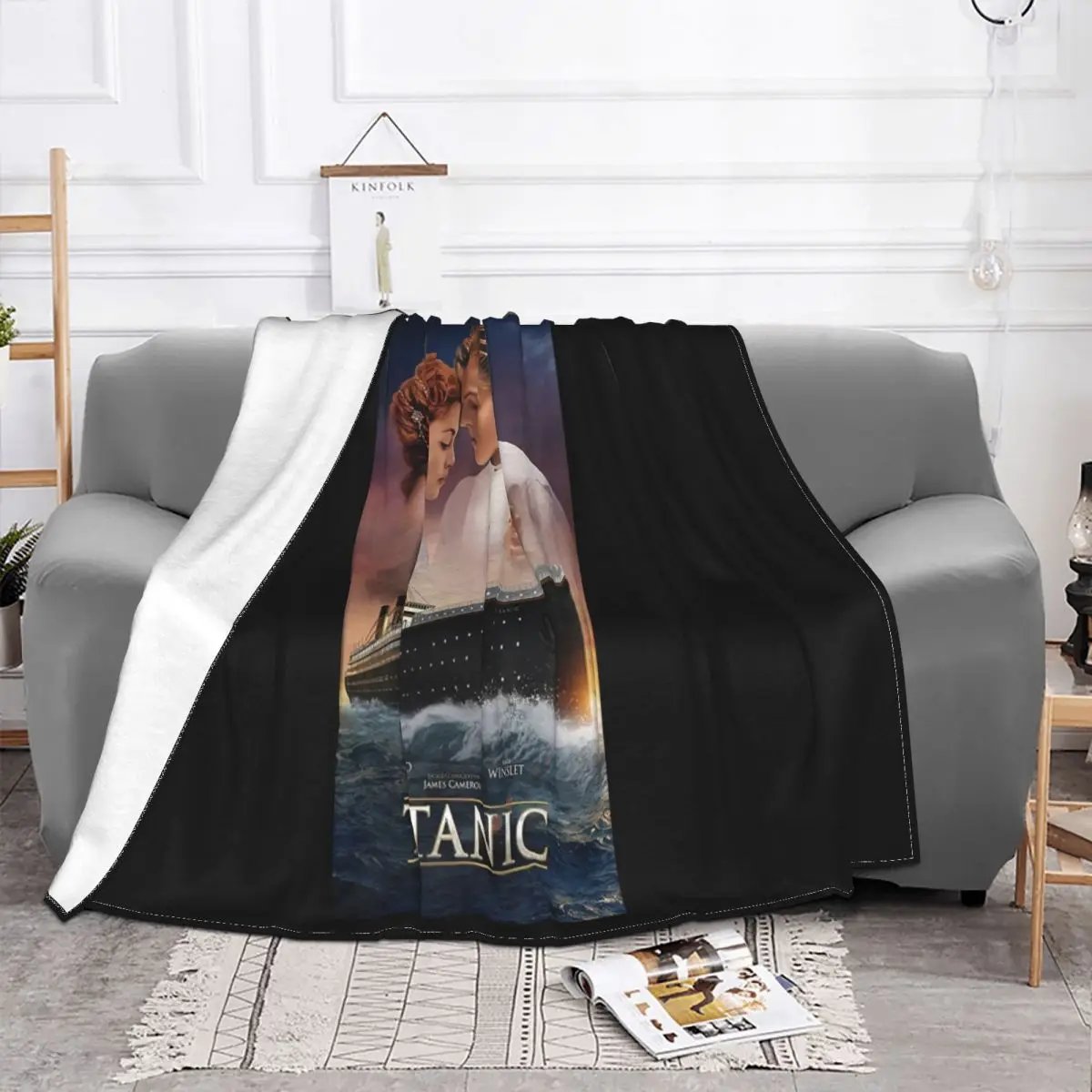 Titanic Movie Poster Leonard Di Caprio Retro Cool Film Retro 2274 Vintage Latest Humor Summer Style Throw Blanket