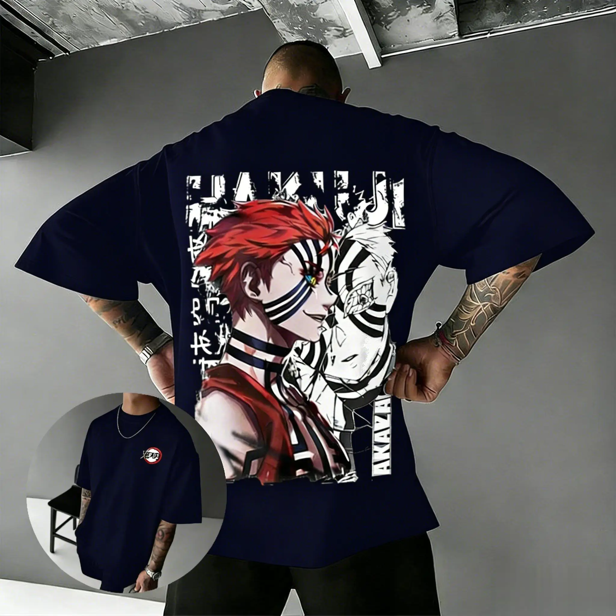 كيميتسو نو يابا أكازا أنيمي تي شيرت الرجال النساء القطن قصير الأكمام الشارع الشهير شيطان القاتل الجرافيك المحملة الصيف بلايز عادية 2026