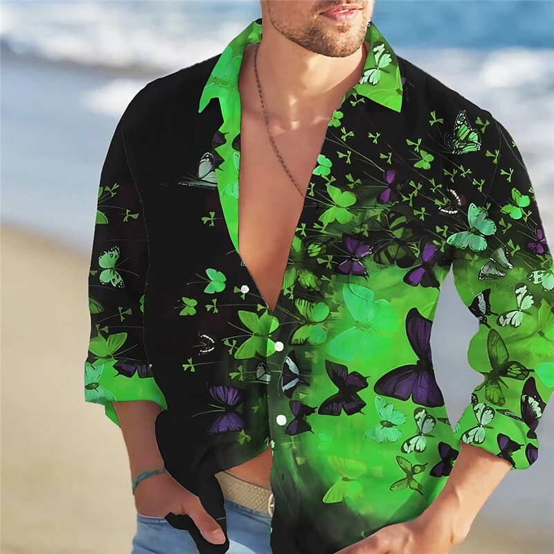 TiKi2024 camisa con estampado de rosas para hombre, camisa informal con patrón HD, tendencia de moda urbana, primavera y verano, novedad de 2024