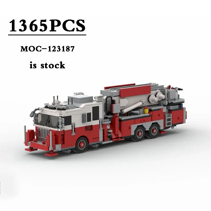 MOC-123187 Ladder Fire Truck Ambulance FDNY - New York - Tower 21 Hell's Kitchen Kids Building Block Toys DIY Merry Christmas