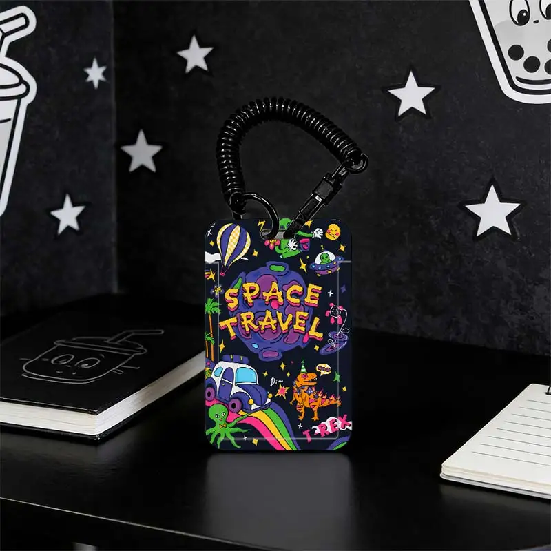 Card Holder for Kpop Photocard Holder Stretchable Spring Cord Photo Protector Student Bus/Meal Card Protection Case