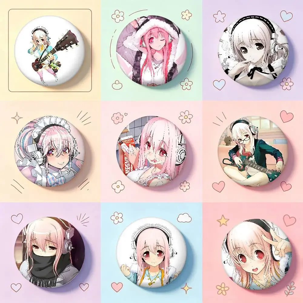 Cute S-SUPER SONICO Cartoon Star Badges, Brooches, Pins, Tin Props, Christmas Gifts, Birthday Gifts