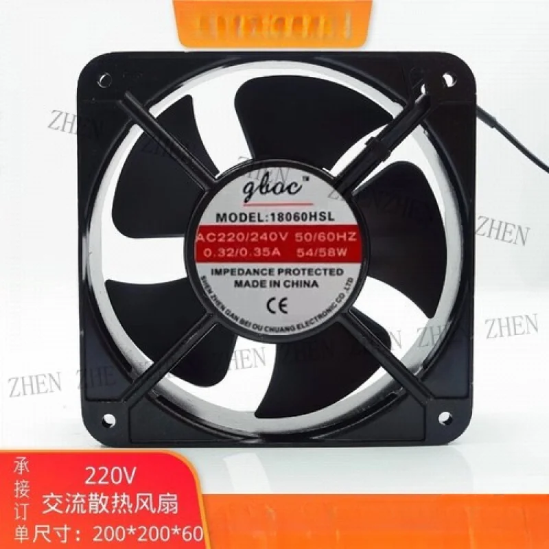

Y 1 шт. 18060HSL AC220 В/240 В 0,32 А/0,35 А 54 Вт/58 Вт 18 см металлический осевой охлаждающий вентилятор