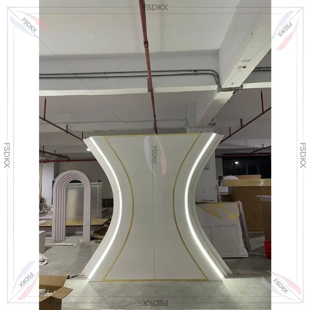 Luxury Wedding Decoration Acrylic Background Frame White Wedding Arch Backdrop Stand