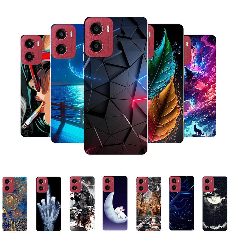 Para Moto G05 funda trasera suave de silicona de dibujos animados funda de teléfono para Motorola Moto E15 TPU Coque para Moto E14 E13 G 05 Fundas