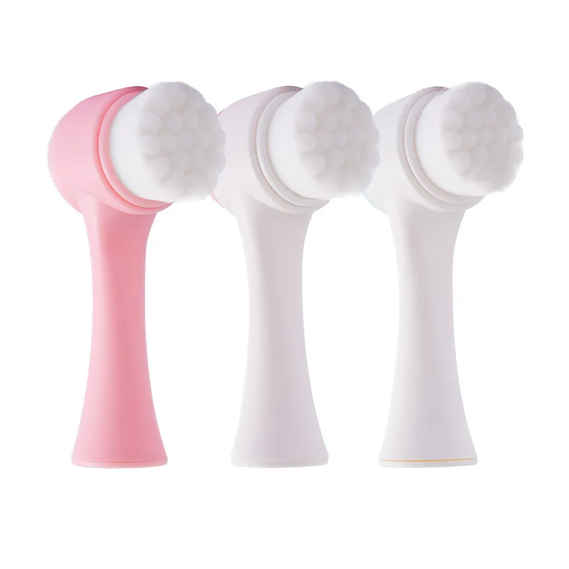 Gezichtsborstel Handleiding Gezichtsreiniging Huidverzorging Siliconen Gezichts Scrubber Dual Face Wash Borstel Deep Pore Exfoliation Make-Up Massage