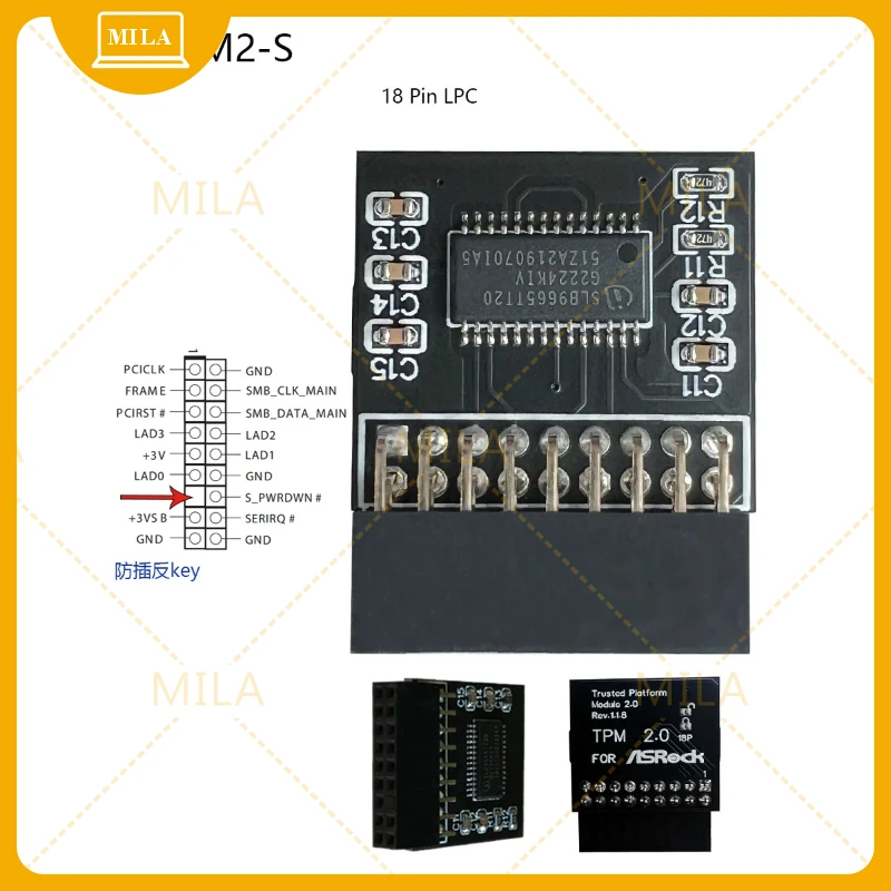 TPM Safety Module For ASROCK Tpm2 -SLI -S -SPI TPM2.0