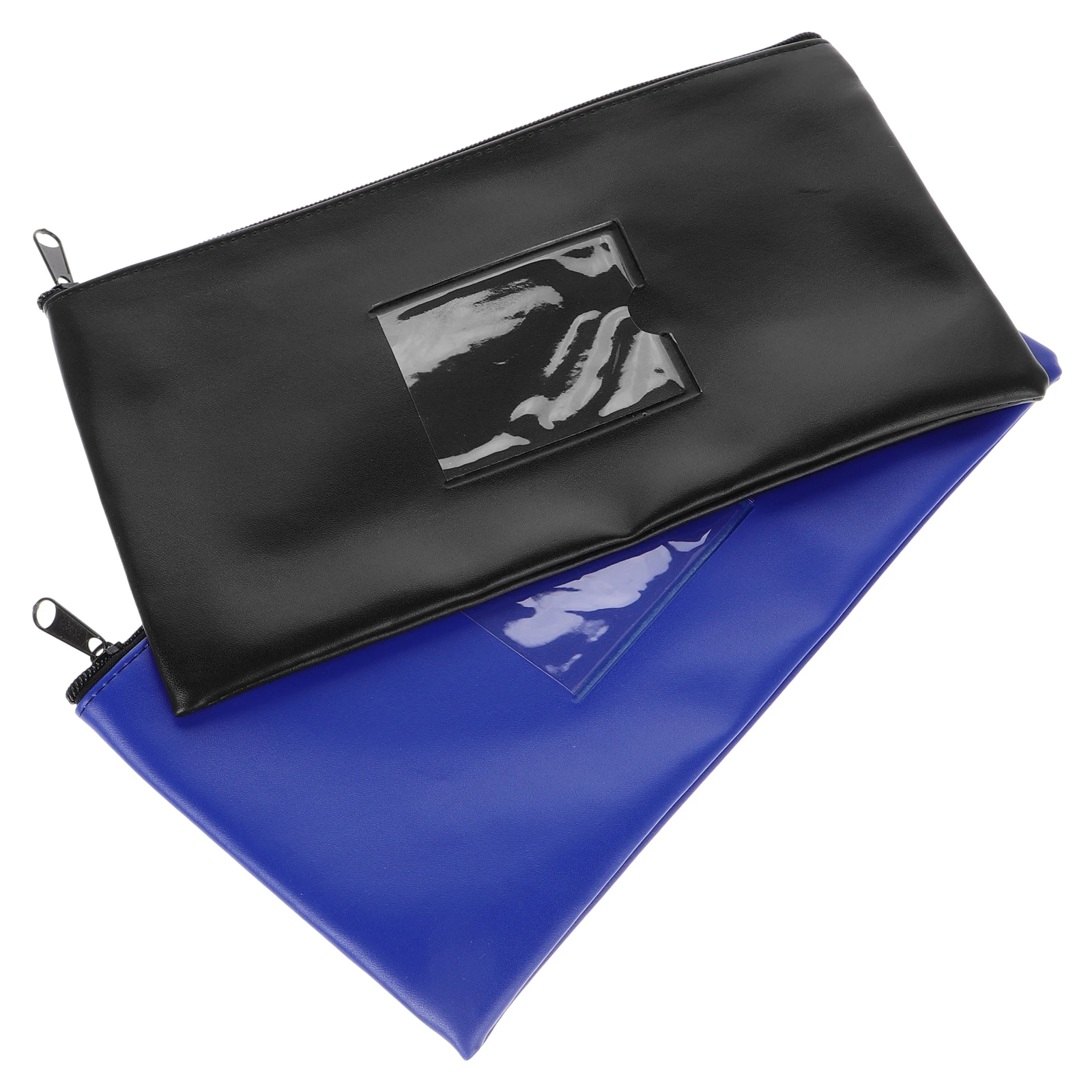 

PU Bill Bag Card Slot Window Design Cash Documents Storage Bank Envelopes Wallet Zipper Coin Pouch Small