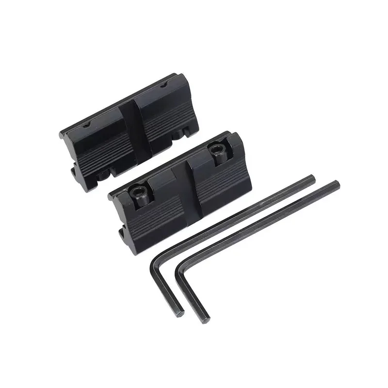 Adaptador ajustable de riel de montaje de alcance, Base de 2 uds., cola de milano de 11mm a Picatinny de 20mm, para óptica de caza, accesorios para pistola de juguete