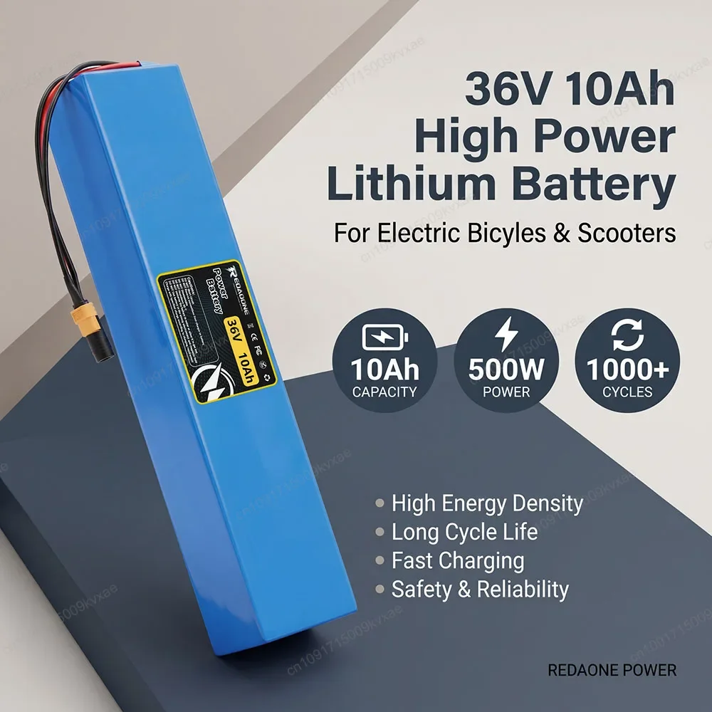 Universal 36V 10Ah 18650 Li-ion Battery 10S4P Pack for Folding Electric Bike Scooter 250W 350W 500W Engine Built in Smart BMS