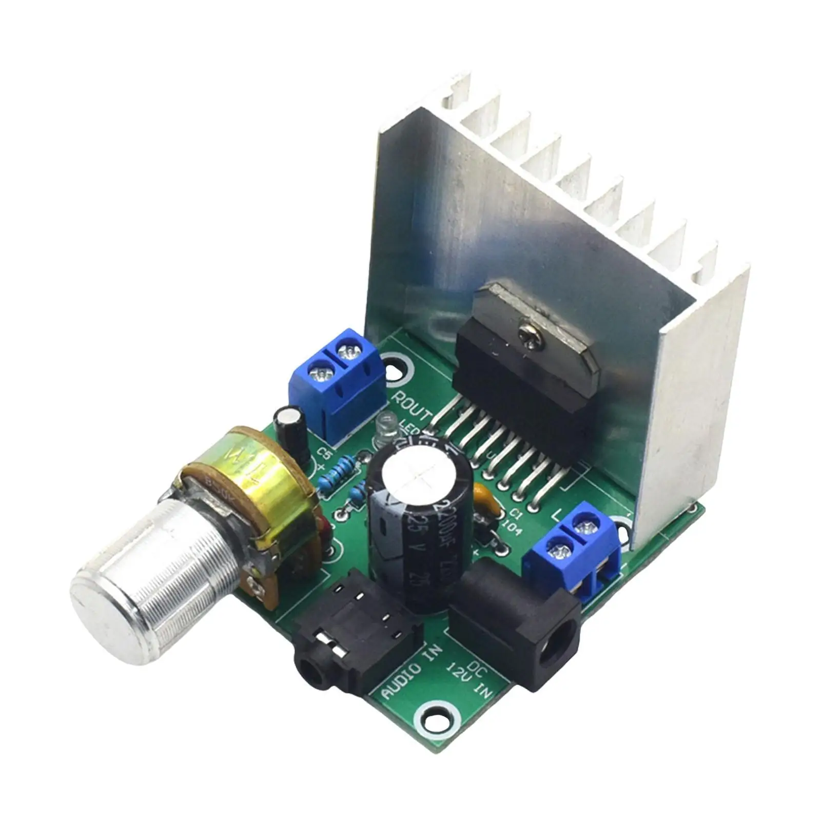 Audio Amplifier Board Amplifier Module,Sturdy 12-24V Compact Double Channel Lightweight Amp Board Stereo