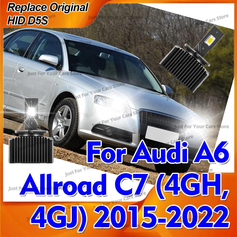 2Pcs Car Front Headlights HID To LED D5S Lamps 30000LM For Audi A6 Allroad C7 (4GH, 4GJ) 2015-2022 2016 2017 2018 2019 2020 2021
