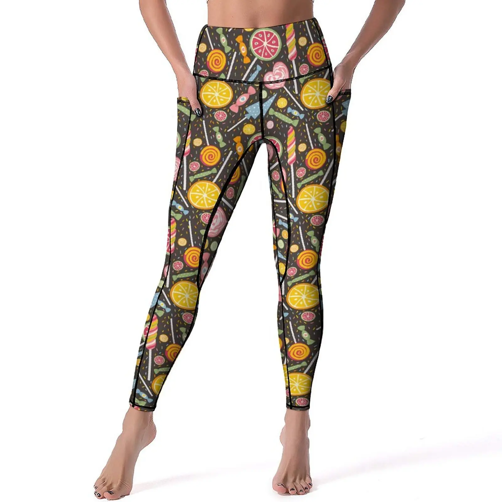 Snoep Snoepjes Leggings Sexy Lekkere Schattige Print Push-Up Yogabroek Elegante Sneldrogende Leggins Vrouwen Grafische Training Sportpanty 'S