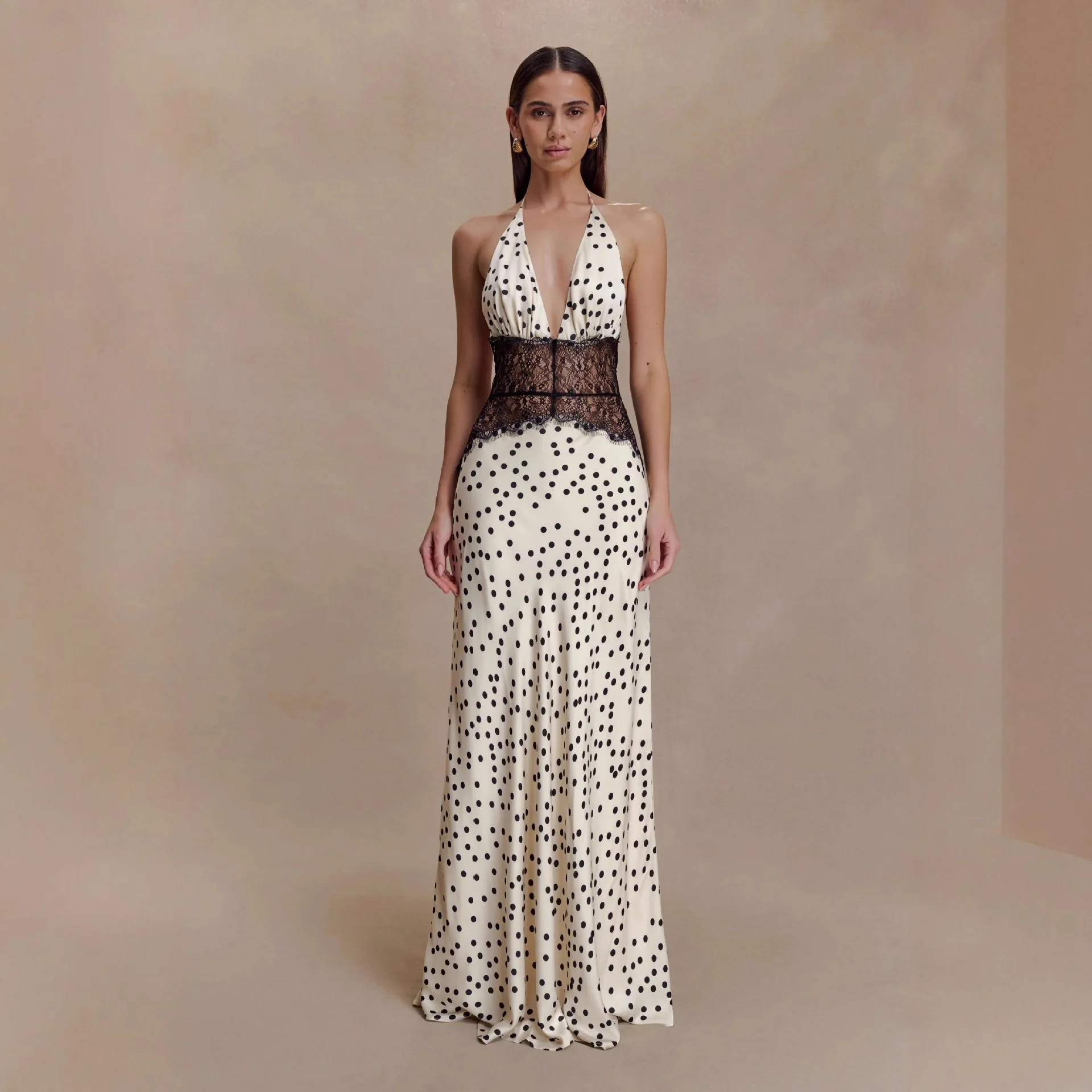 Missuoo – robe de soirée élégante en dentelle à pois, décolleté en v profond, Sexy, dos nu, plissée, taille haute, robes de soirée, nouvelle collection 2026