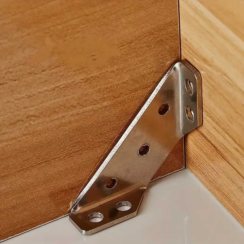 10Sets Thickened Stainless Steel Angle Code 90 Degrees Right Angle Fixed Bracket Furniture Connectors