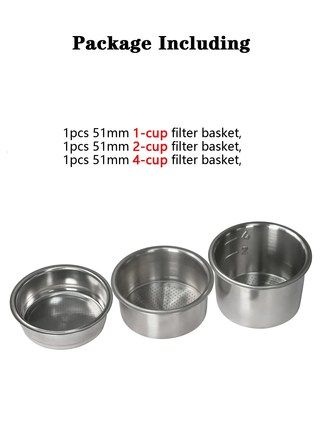 5 TEILE/SATZ 51mm Espresso Siebträger Körbe mit 51mm Puck Bildschirmen Kompatibel mit den meisten 51mm Kaffee Siebträger