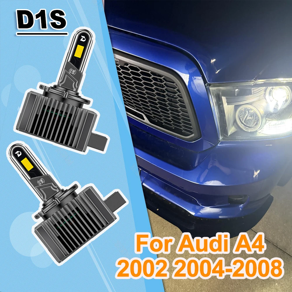 

D1S D1R LED 6000k Xenon HID Light Bulbs Replacement For Audi A4 2002 2004-2008 High-Intensity CSP Chips Upgrade headlight bulbs
