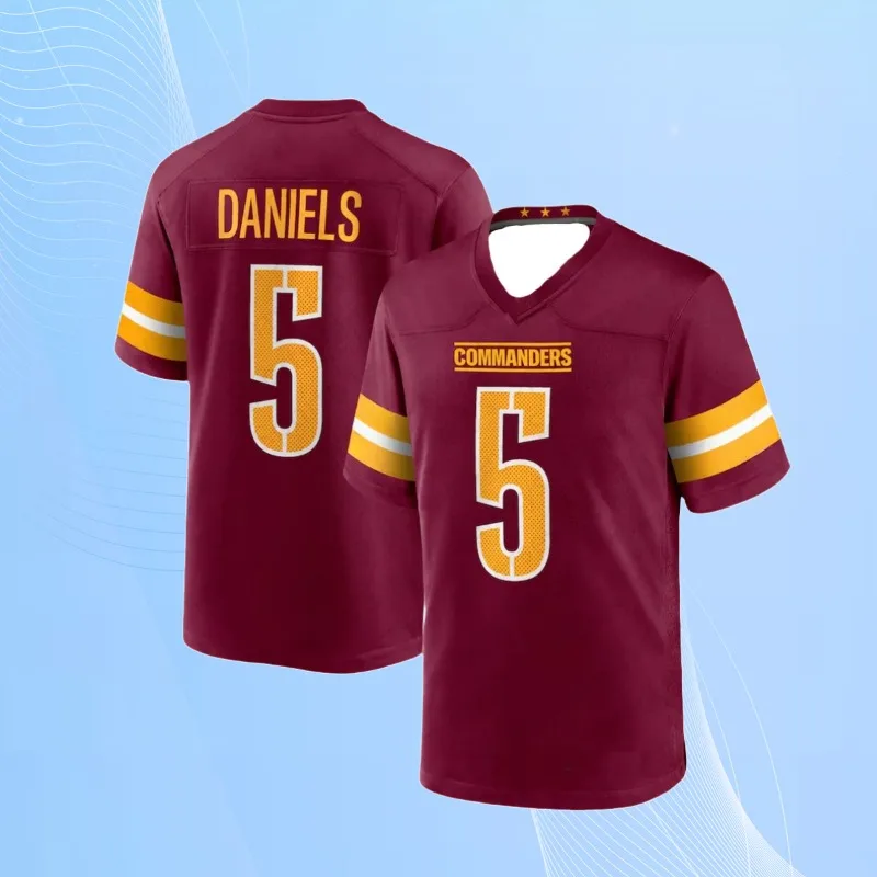 24/25 Summer Adult Washington American Football Jersey Rugby Jersey Sportswear Training Jersey Commanders Daniels 5# T-shirt