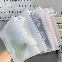 10/20/50pcs, reusable practical storage bag, portable pull tab frosted packaging bag, waterproof thick zipper sealing bag