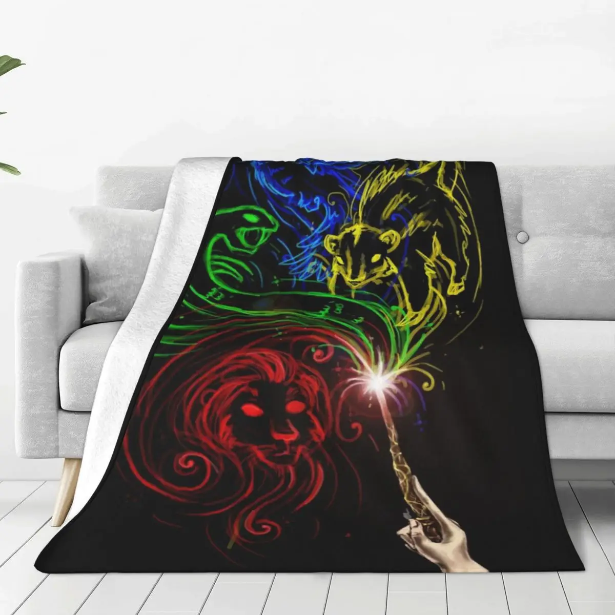 

Custom 3D Print H-Harrys Movie Blankets Breathable Soft Flannel Autumn Throw Blanket for Couch Office Bedroom