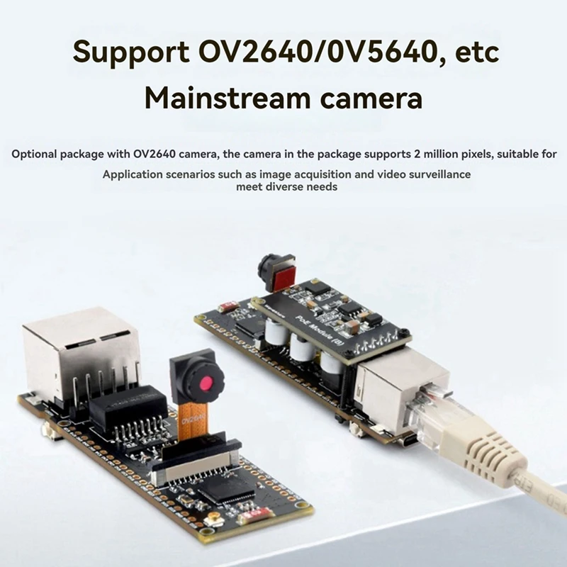 ESP32-S3 Ethernet Development Board With OV2640 Camera Supports Bluetooth POE Dual-Core Plate Load Type-C Interface