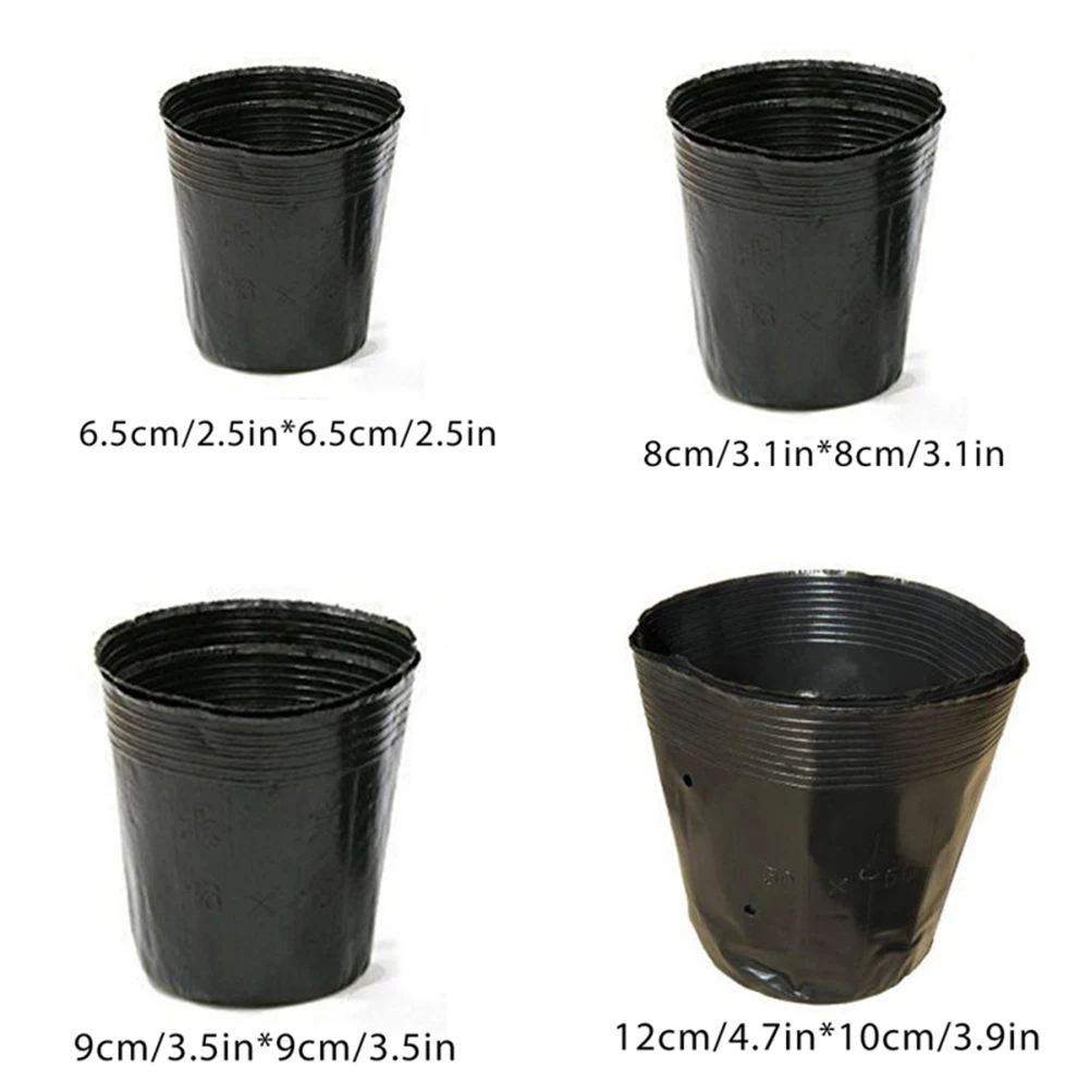 100pcs/set Soft Plastic Seedling Planters Bowl Nursery Plant Pots Grow Bag Basket for Flower Vegetable Gardening Tools Supplies