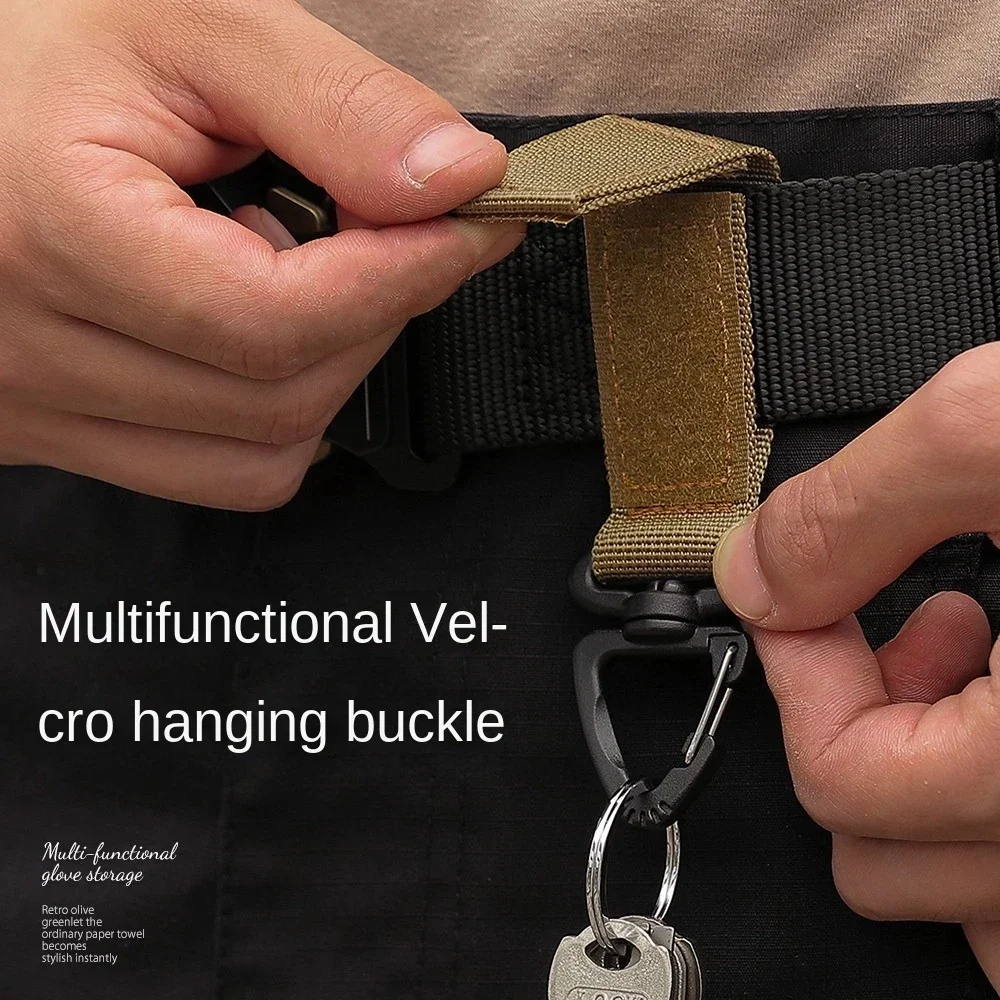 Tactical Molle Webbing Clip Hanging Key Hook Clamp Nylon Ribbon Keychain Backpack Clasp Carabiner Fastener Hook Buckle