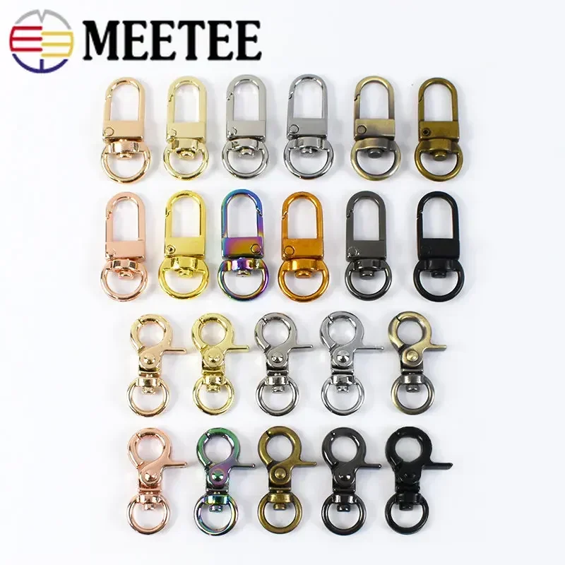 

10/20Pcs 10mm Metal Buckles Chain Clasp Dog Collar Snap Hook Lobster Carbiner Swivel Buckle Bag Strap Trigger Clip Accessories