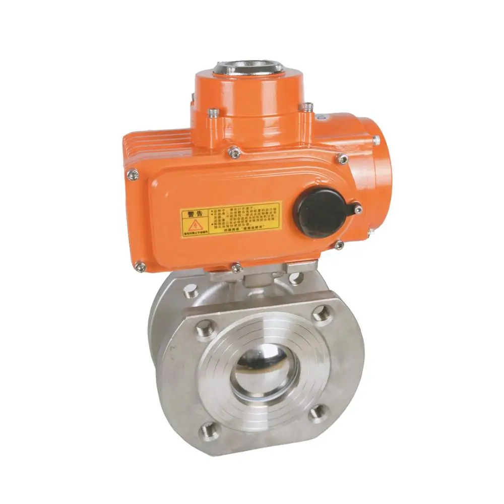 Motor operated V type ball valve stainless price with rotary actuator electric